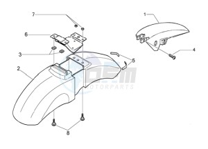 Beverly 500 drawing Front mudguard-rear mudguard