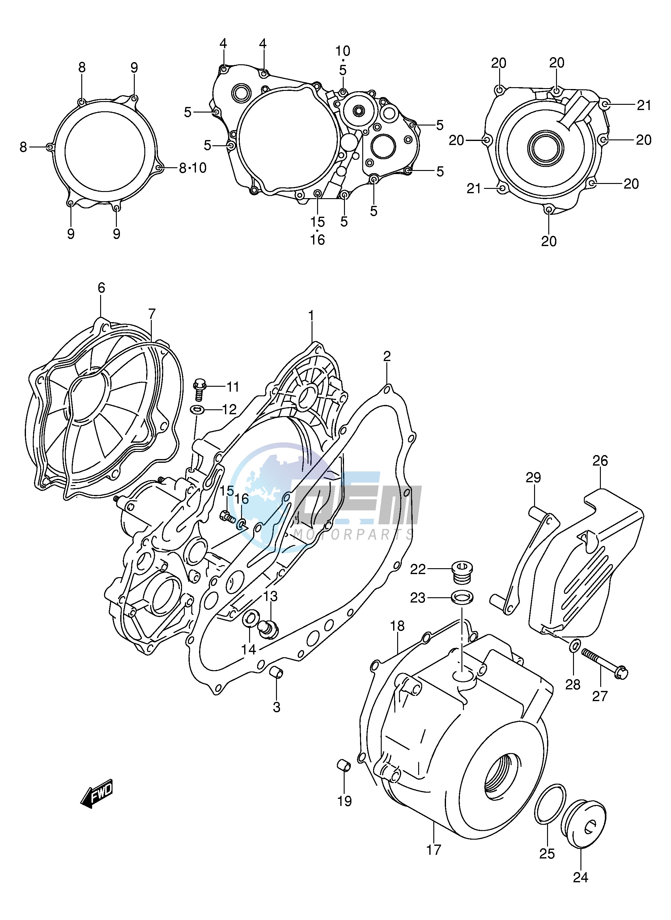 CRANKCASE COVER (DR-Z4OOY K1 K2 K3 K4)