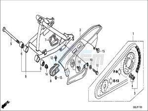 CRF50FH Europe Direct - (ED) drawing SWINGARM (CRF50FD/E/H)