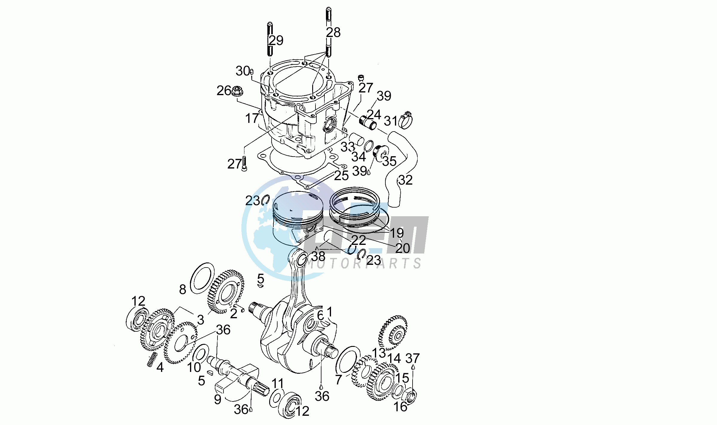 Drive shaft - Cylinder - Piston T