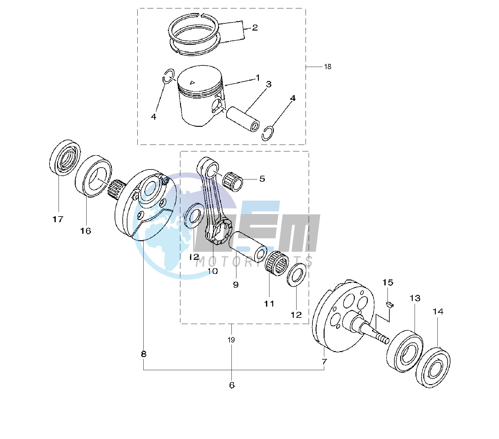 CRANKSHAFT AND PISTON