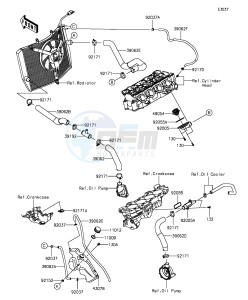 NINJA ZX-6R ABS ZX636FGFA GB XX (EU ME A(FRICA) drawing Water Pipe