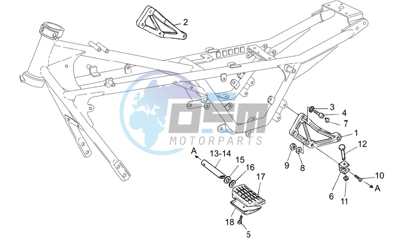 Rear footrests