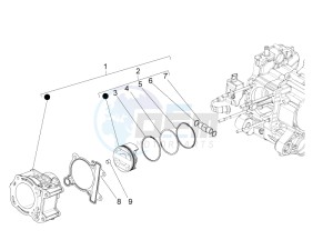 Beverly 350 4t 4v ie e3 ( USA - ca ) USA_CAL drawing Cylinder-piston-wrist pin unit