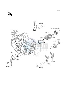 KX250F KX250YCF EU drawing Gear Change Drum/Shift Fork(s)