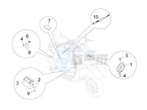 LX 50 4T 2V 25 Kmh Touring NL drawing Control switches - Battery - Horn