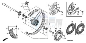 CRF250R9 Australia - (U / BLA) drawing FRONT WHEEL