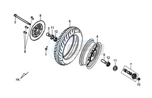 X'PRO 50 (45 KM/H) (AE05W4-EU) (L4-M1) drawing FRONT WHEEL / X'PRO 50 (45 KM/H) (AE05W4-EU) (L4-M1)