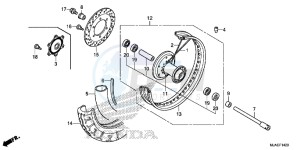 VT750C2BE Shadow - VT750C2B-E UK - (E) drawing FRONT WHEEL (VT750CS/ C2B/ C2S/ C)