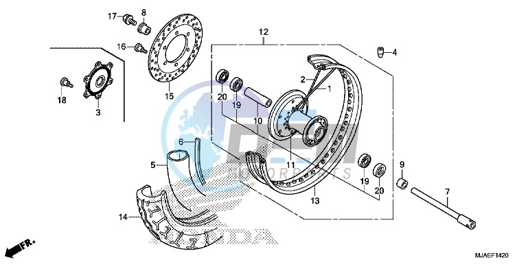 FRONT WHEEL (VT750CS/ C2B/ C2S/ C)