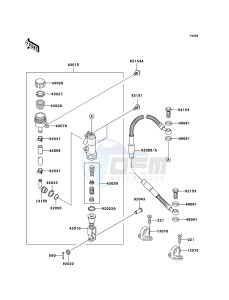 KX85 / KX85 II KX85A8F EU drawing Rear Master Cylinder