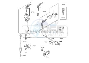 ZZR 250 (EU) drawing IGNITION SWITCH