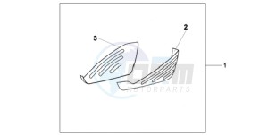 XL1000V9 Europe Direct - (ED) drawing PANNIER SCUFF PAD SET B