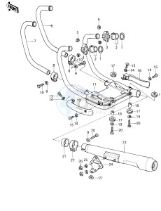 KZ 1000 D [Z1R] (D1) [Z1R] drawing MUFFLER -- 78 D1- -