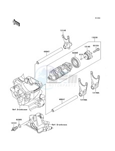 Z1000SX ZX1000GCF FR GB XX (EU ME A(FRICA) drawing Gear Change Drum/Shift Fork(s)