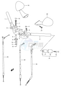 GSX750F (E2) drawing HANDLEBAR (MODEL K L M N P)