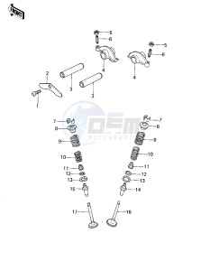 KL 250 A [KLR250] (A1-A2) [KLR250] drawing ROCKER ARMS_VALVES -- 78-79 KL250-A1_A1A_A2- -