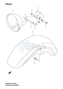 GZ250 (P19) drawing HEADLAMP HOUSING