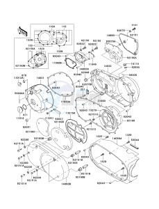 VN 1500 D[VULCAN 1500 CLASSIC] (D1-D2) [VULCAN 1500 CLASSIC] drawing ENGINE COVER-- S- -