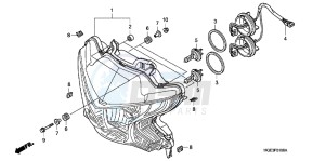 VFR1200FD VFR1200F UK - (E) drawing HEADLIGHT