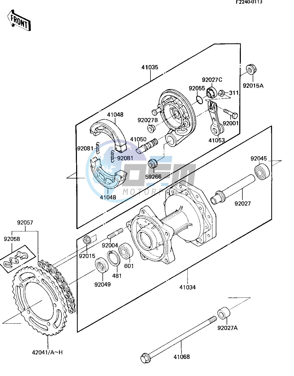 REAR HUB_BRAKE_CHAIN -- 84 KX80-E2- -