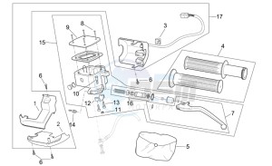 Scarabeo 125-250 e2 (eng. piaggio) drawing LH Controls