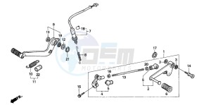 CBR600F drawing BRAKE PEDAL/CHANGE PEDAL