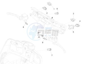 SUPER GTS 125 4T IE ABS-NOABS E3 (EMEA) drawing Selectors - Switches - Buttons