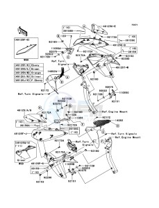 Z1000 ZR1000DBF FR GB XX (EU ME A(FRICA) drawing Cowling(Center)