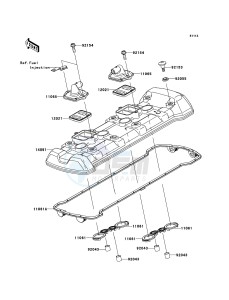 Z1000 ABS ZR1000EDF FR XX (EU ME A(FRICA) drawing Cylinder Head Cover