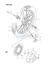 RMX250 (E3) drawing FRONT WHEEL (MODEL T)