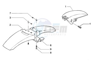 Beverly 125 drawing Front mudguard-rear mudguard