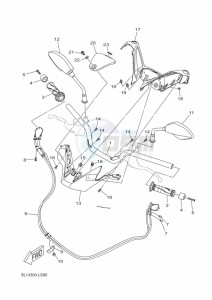 YP400RA XMAX 400 ABS (BL16) drawing STEERING HANDLE & CABLE