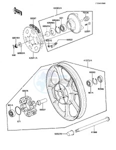 KZ 1100 B [GPZ) (B1-B2) [GPZ) drawing REAR WHEEL_HUB_CHAIN