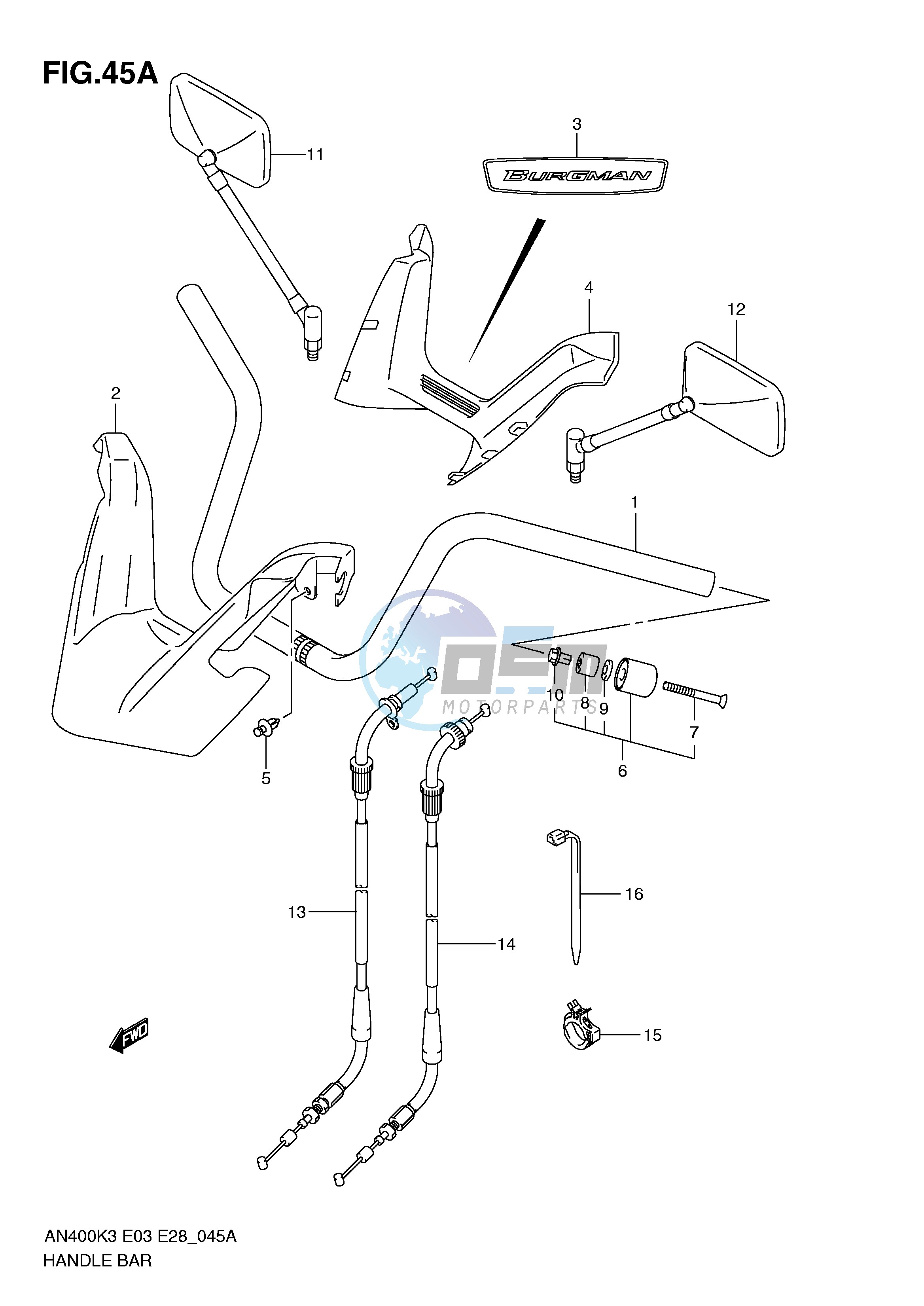 HANDLEBAR (MODEL K4,AN400K5 K6)