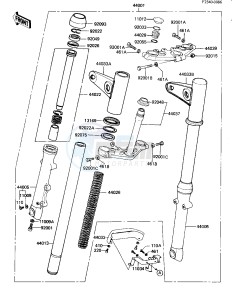 KZ 440 G (G1) drawing FRONT FORK