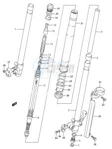 RMX250 (E28) drawing FRONT DAMPER (MODEL L)