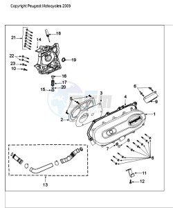 TWEET 50 V drawing CRANKCASE COVER