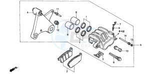 GL1500CD drawing REAR BRAKE CALIPER