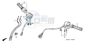 VFR800A9 France - (F / ABS CMF MME) drawing SWITCH/CABLE