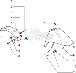 Sfera RST 50 drawing Front and rear mudguard