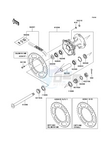 KX250F KX250T6F EU drawing Rear Hub