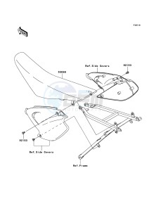 KX125 KX125M8F EU drawing Seat