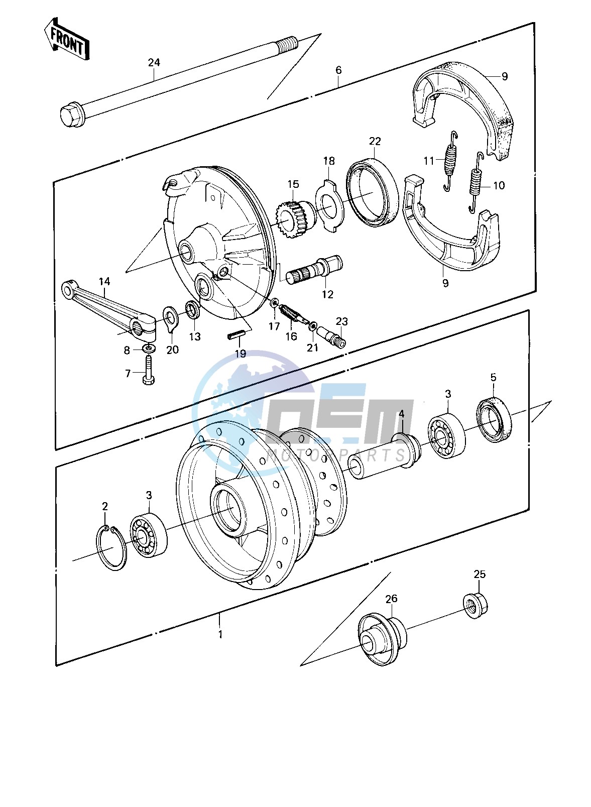 FRONT HUB_BRAKE -- 80-81 KE175-D2_D3- -