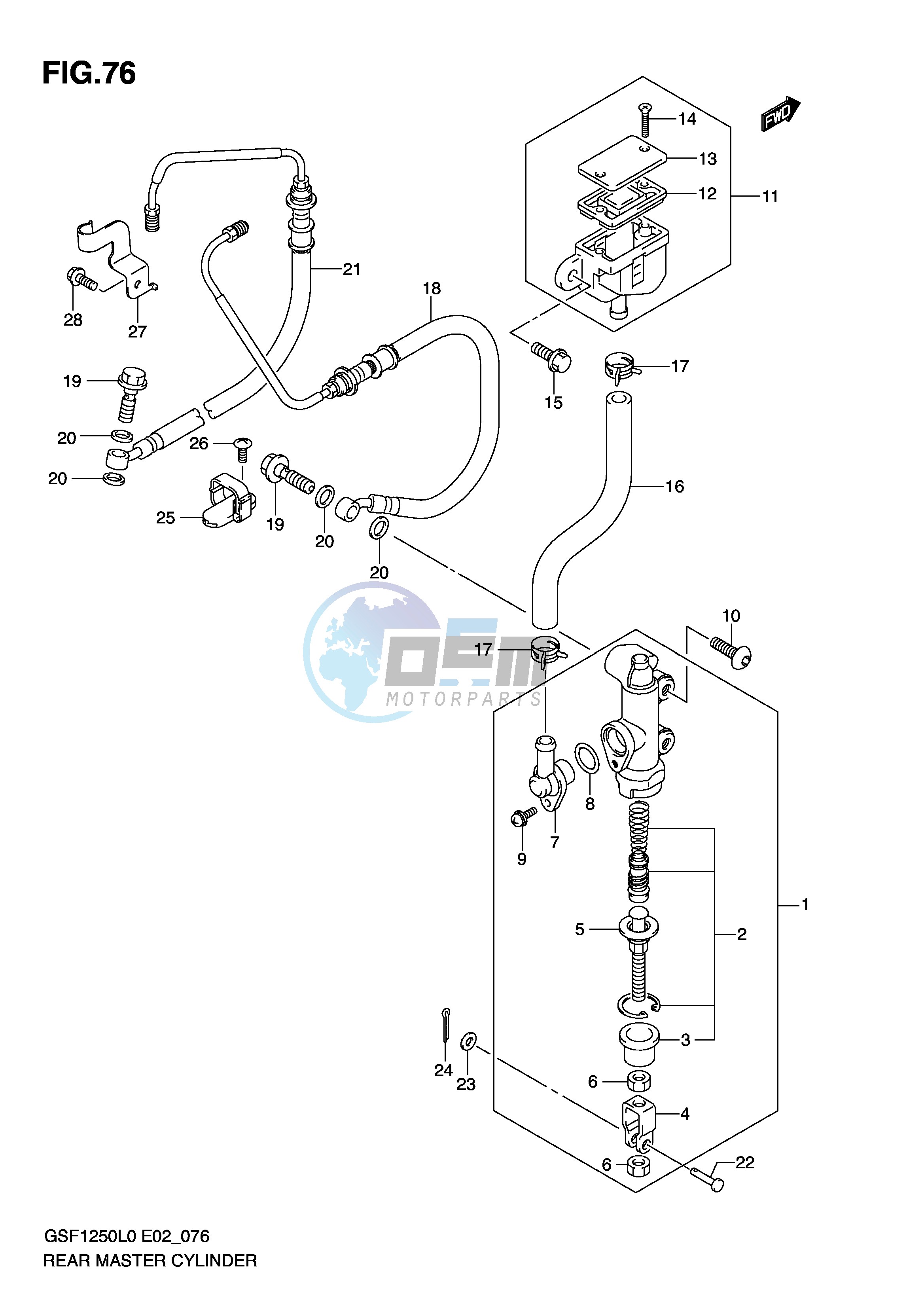 REAR MASTER CYLINDER (GSF1250AL0)