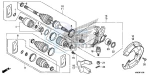 TRX500FA5G TRX500FA Europe Direct - (ED) drawing FRONT KNUCKLE/ FRONT DRIVE SHAFT