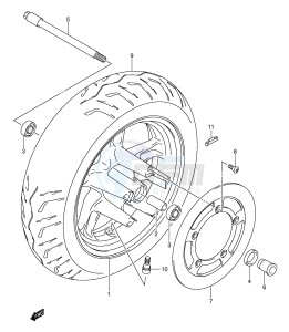 AN400 (E2) Burgman drawing FRONT WHEEL