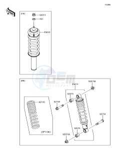 MULE SX KAF400JJF EU drawing Shock Absorber(s)