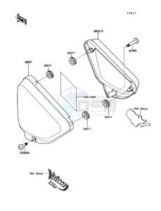 VN750 A [VULCAN 750] (A6-A9) [VULCAN 750] drawing SIDE COVER