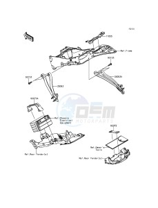 NINJA ZX-6R ZX600RFF FR GB XX (EU ME A(FRICA) drawing Frame Fittings(Rear)